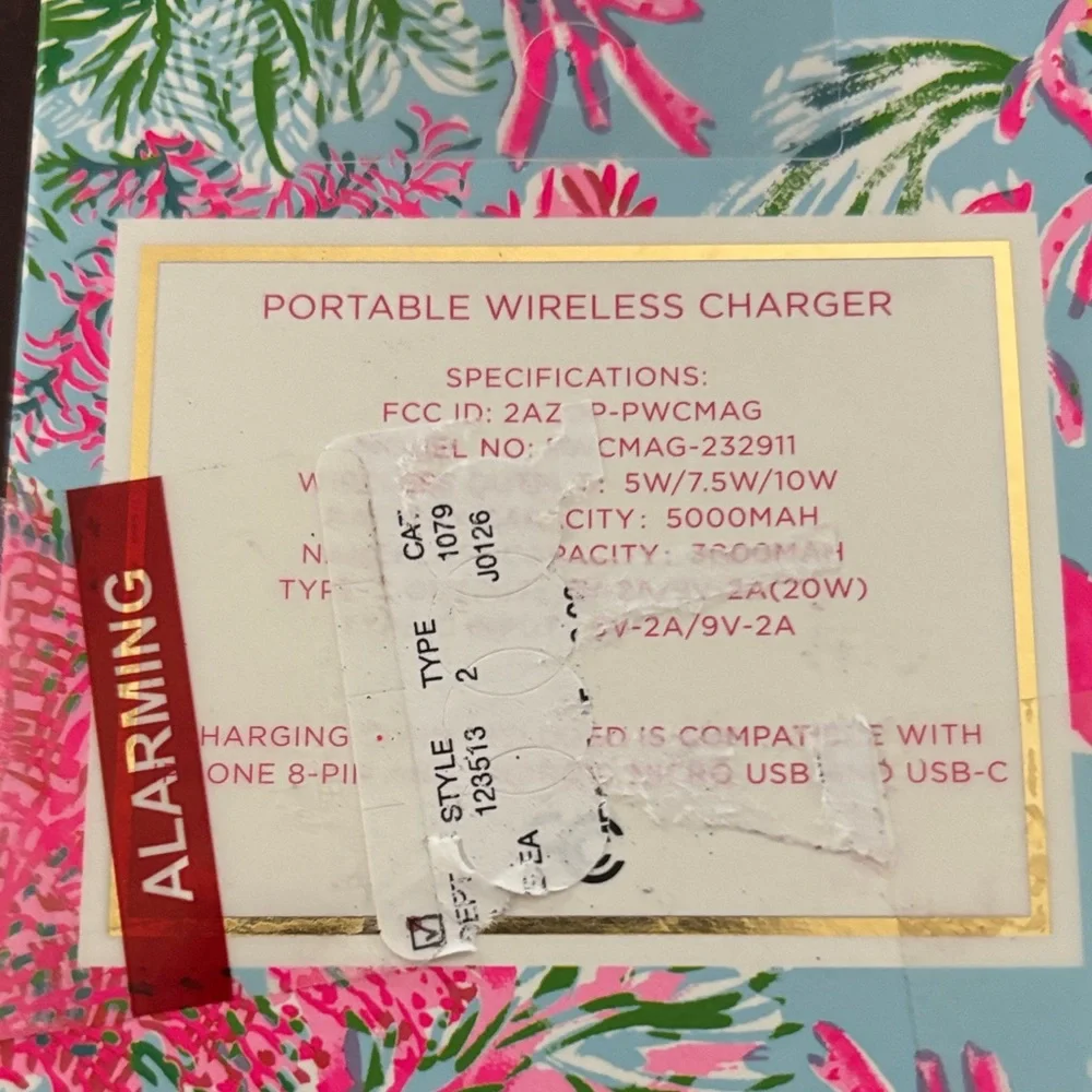 Lilly Pulitzer Floral Portable Wireless Charger